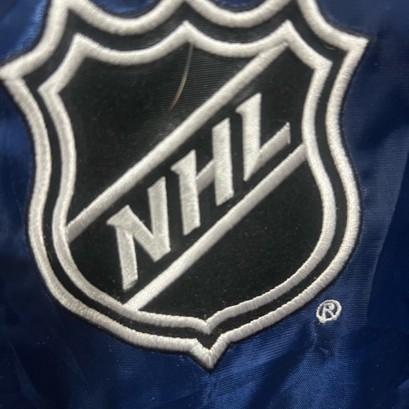 STARTER Chicago Blackhawks  NHL Varsity Satin Winter Jacket Extra Large Blue - Picture 7 of 8